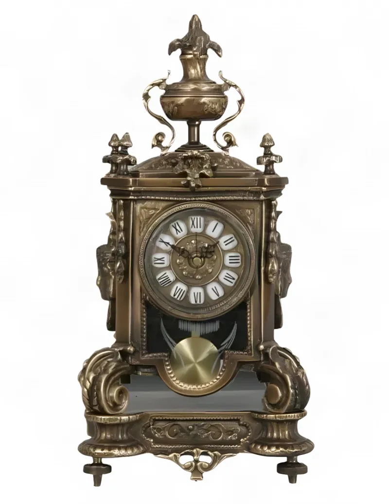 Barocke Luxus-Bronze-Tischuhr mit Urnenaufsatz und Pendel von Luxury Group International