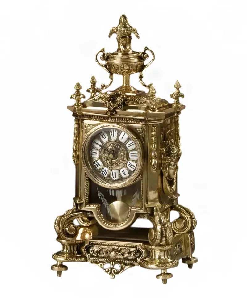 Barocke Luxus-Bronze-Tischuhr mit Urnenaufsatz und Pendel von Luxury Group International