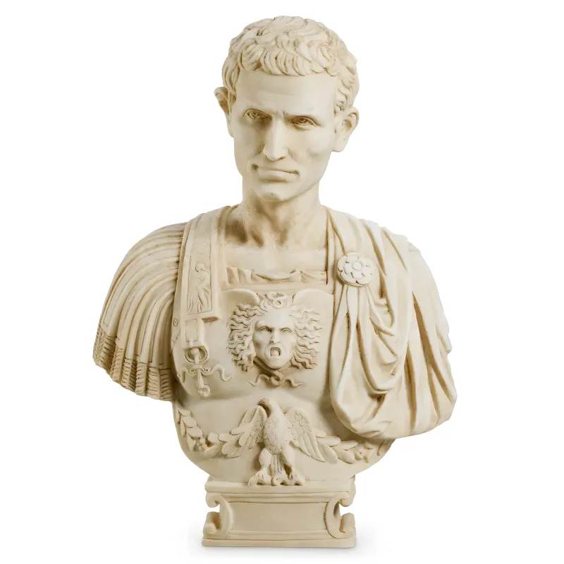 Elegante Büste von Julius Caesar - Marmor Antike Dekorative Skulptur Vorderansicht von Luxury Group International