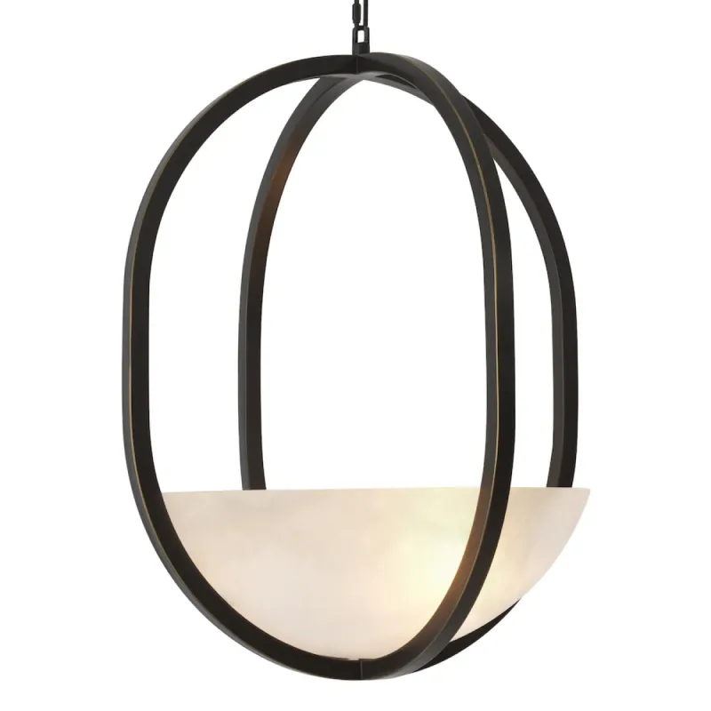 Lampada da Soffitto Circolare Moderna di Lusso – Elegante Struttura in Metallo con Paralume a Ciotola in Vetro Satinato di Luxury Group International