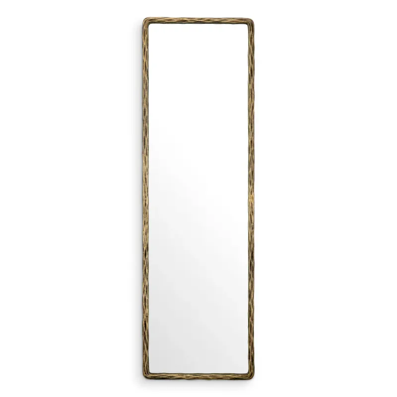 Full Length Rectangular Mirror with Antique Golden Textured Frame - Luxury Hotel Furniture Full Length Rectangular Mirror with Antique Golden Textured Frame - Luxury Hotel Furniture Front View by Luxury Group International