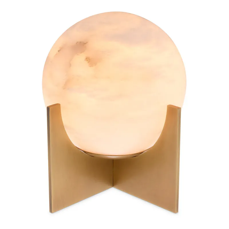 Lampe de Table Globe en Albâtre de Luxe – Éclairage Design Moderne Doré par Luxury Group International