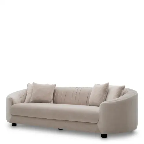 Luxus Amaro Creme Schwarze Füße Sofa Vorderansicht von Luxury Group International