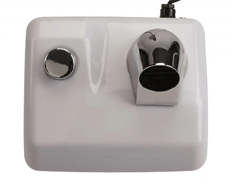 Luxury Anti-Vandal Stainless Steel Hotel Hair Dryer with High-Power Push Button Control Front View by Luxury Group International