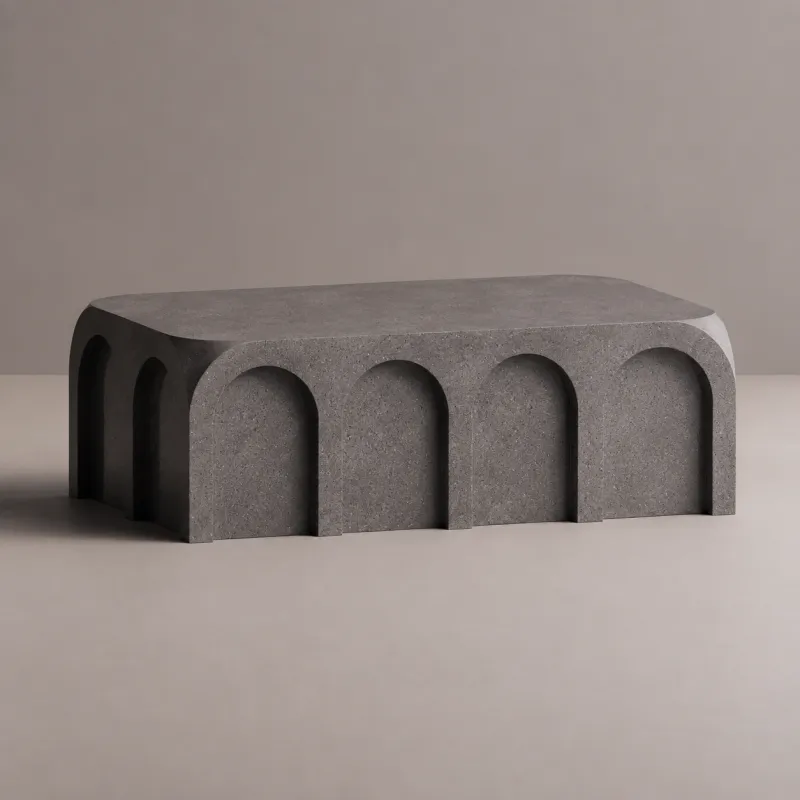 Modern Stone Coffee Table with Sculptural Arch Design for Modern Interiors - Luxury Hotel Furniture by Luxury Group International