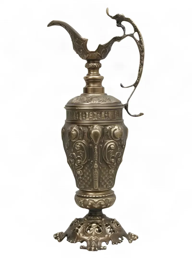 Luxus Barock-Krugvase mit kunstvollem Bronze-Relief und dekorativem Sockel – Luxusvasen von Luxury Group International
