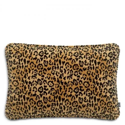Luxury Bernard Leopard Camel Rectangular Cushion Front View by Luxury Group International