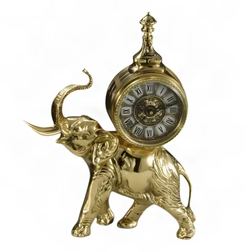 Sculpture d'Éléphant en Bronze de Luxe avec Horloge à Cadran à Chiffres Romains - Figurine en Bronze de Luxe par Luxury Group International