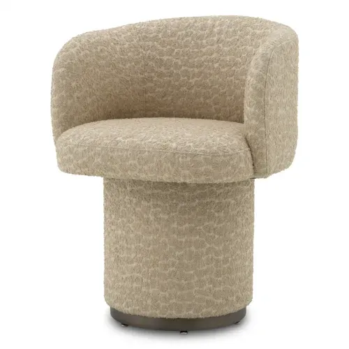 Chaise de salle à manger pivotante avec base en bronze de luxe Vue de face par Luxury Group International