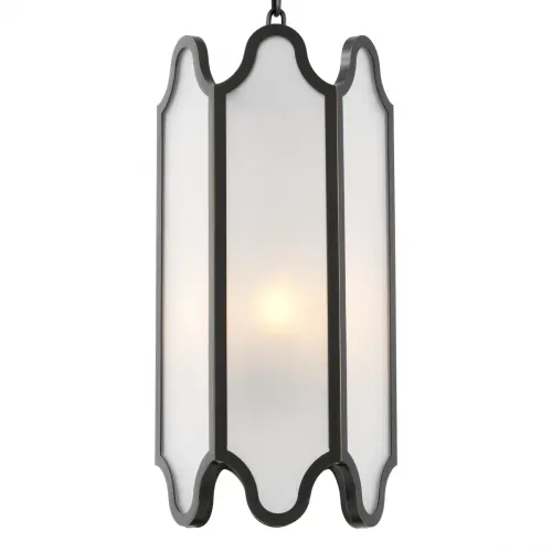 Luxury Bronze Finish White Glass Pendant Front View by Luxury Group International