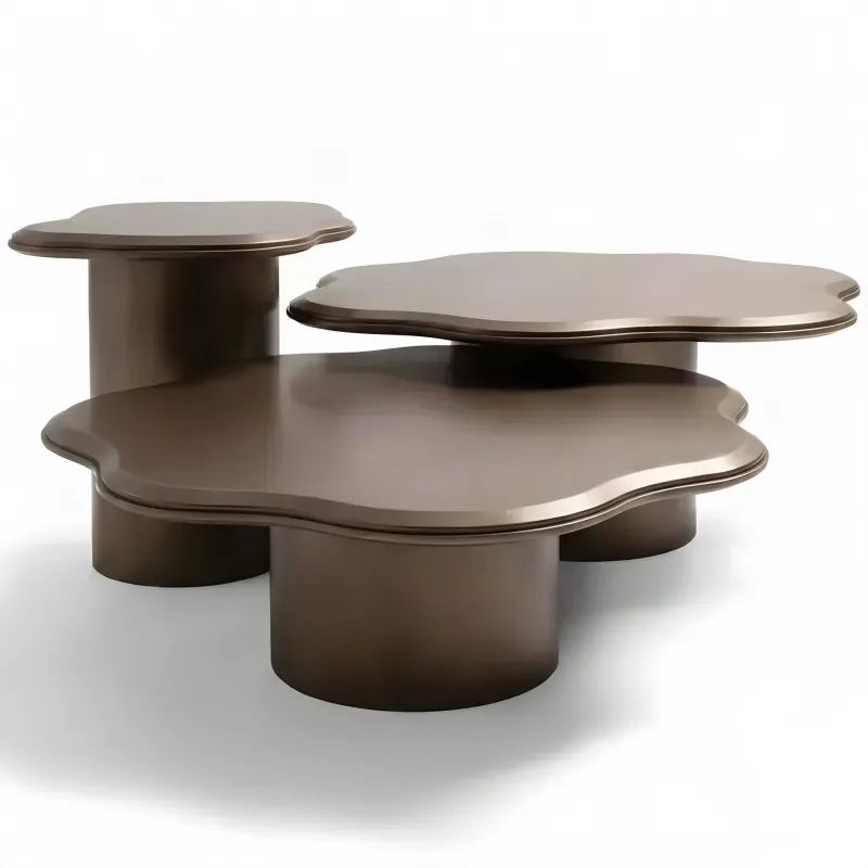 Table Basse Sculpturale Multi-Niveaux en Bronze de Luxe - Table Basse de Luxe Vue de face par Luxury Group International