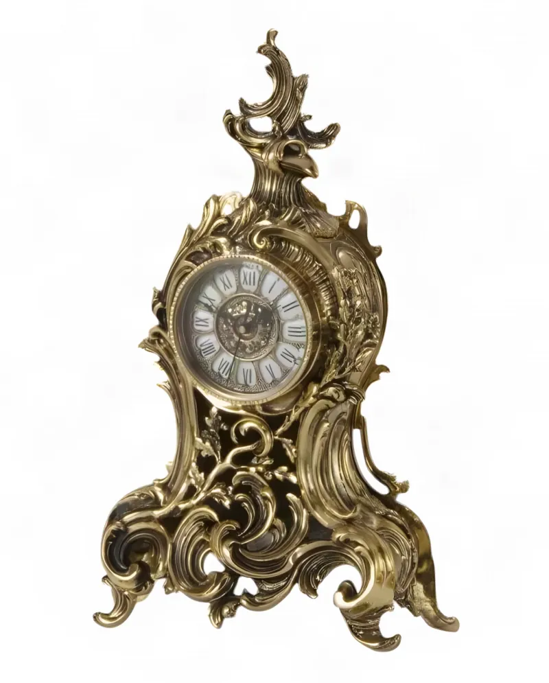 Luxus-Bronze-Tischuhr mit kunstvollem barockem Rankenwerk von Luxury Group International