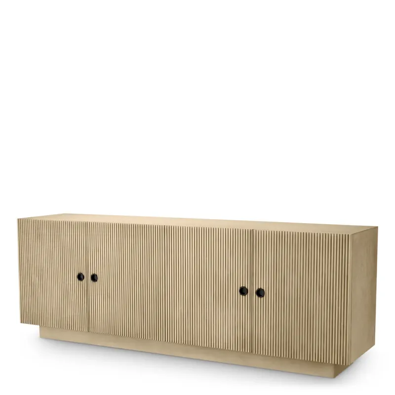 Luxury Champagne Gold Fluted Four-Door Sideboard Cabinet - Luxury Hotel Furniture by Luxury Group International