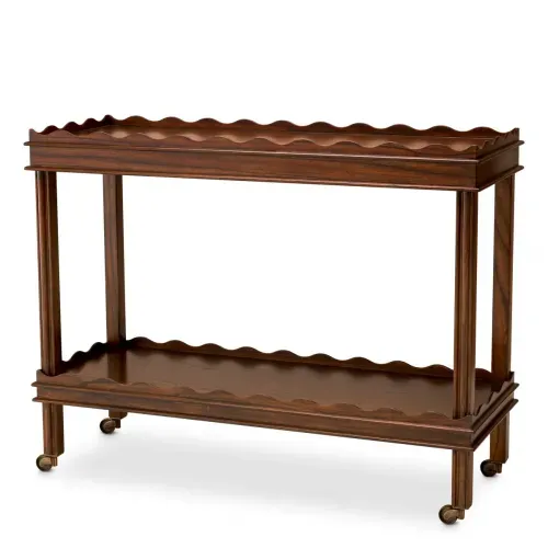 Luxury Classic Brown Finish Trolley Front View by Luxury Group International