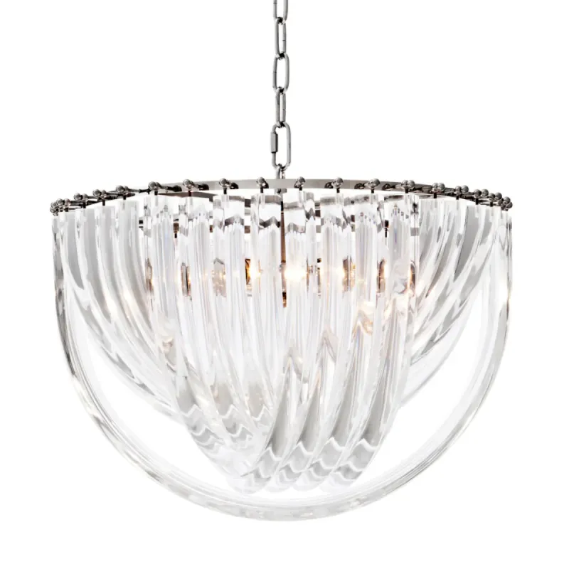 Luxus Kristall-Kugelleuchter mit poliertem Nickel-Finish von Luxury Group International