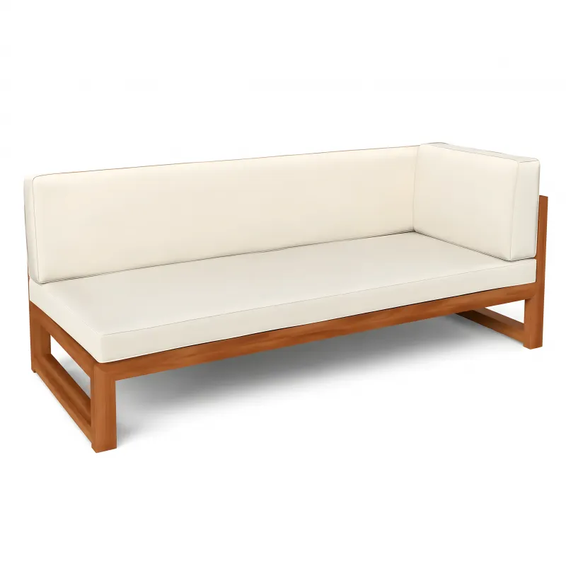 Luxus Cremefarbenes Polstersofa 230 cm mit einseitiger Armlehne und Massivholzrahmen von Luxury Group International