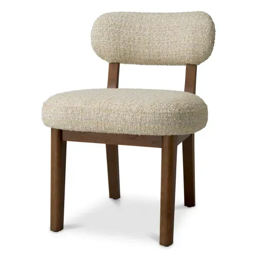 Sedia da Pranzo Elegante con Gambe di Lusso Marrone Scuro Vista frontale di Luxury Group International
