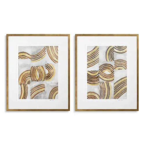 Luxury Decorative Set – Geometric Art Prints (2 pcs.) Front View by Luxury Group International