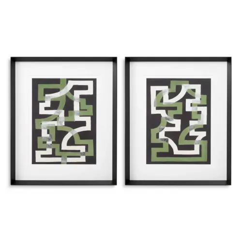 Luxury Decorative Trellis Pattern Prints (2 pcs.) Front View by Luxury Group International