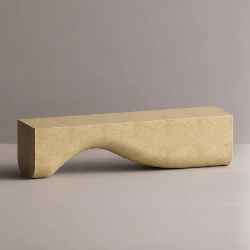 Luxus Designer TV-Ständer aus Beton mit geschwungener Wellenbasis – Modernes Möbelstück von Luxury Group International