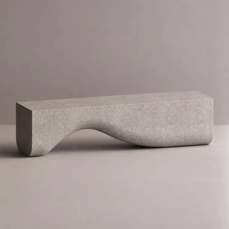Luxus Designer TV-Ständer aus Beton mit geschwungener Wellenbasis – Modernes Möbelstück von Luxury Group International