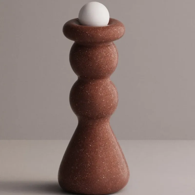 Luxury Designer Floor Lamp with Sculptural Stoneware Base and Glass Globe by Luxury Group International