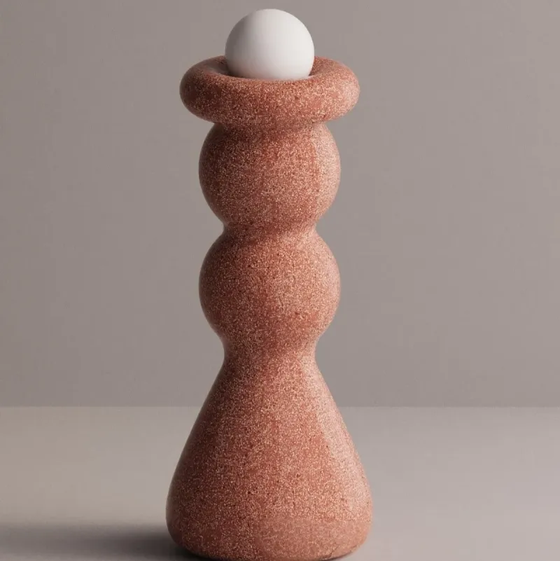 Luxury Designer Floor Lamp with Sculptural Stoneware Base and Glass Globe by Luxury Group International