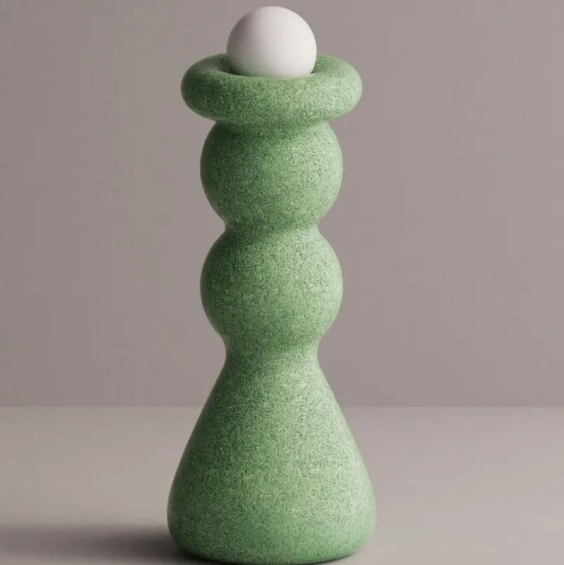 Luxury Designer Floor Lamp with Sculptural Stoneware Base and Glass Globe by Luxury Group International