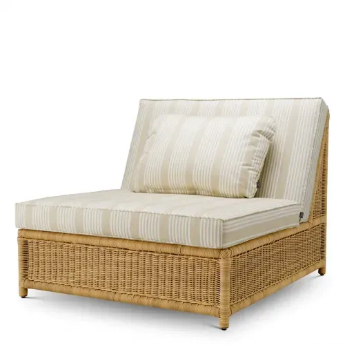 Luxus Stoff Subtile Stripes Outdoor Modular Stuhl Vorderansicht von Luxury Group International