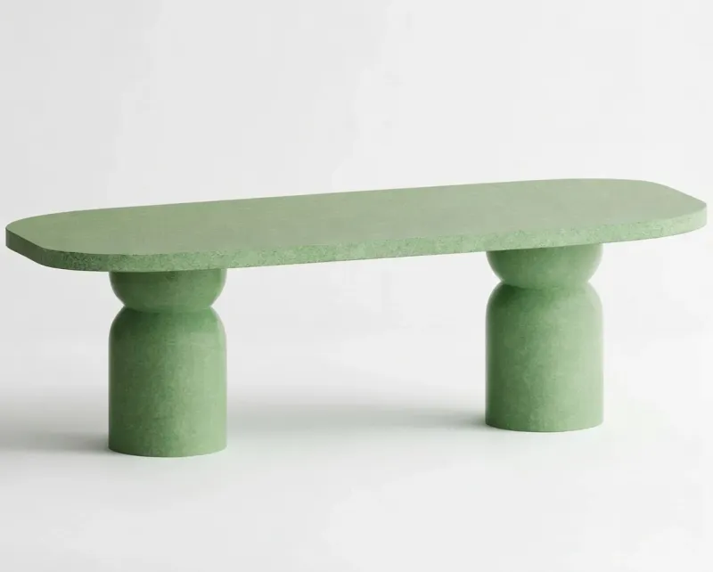 Luxury Green Sculptural Oval Pedestal Table for Indoor and Outdoor Living by Luxury Group International
