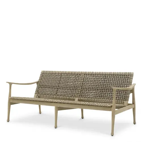 Luxury Greige Rope Outdoor Sofa Front View by Luxury Group International