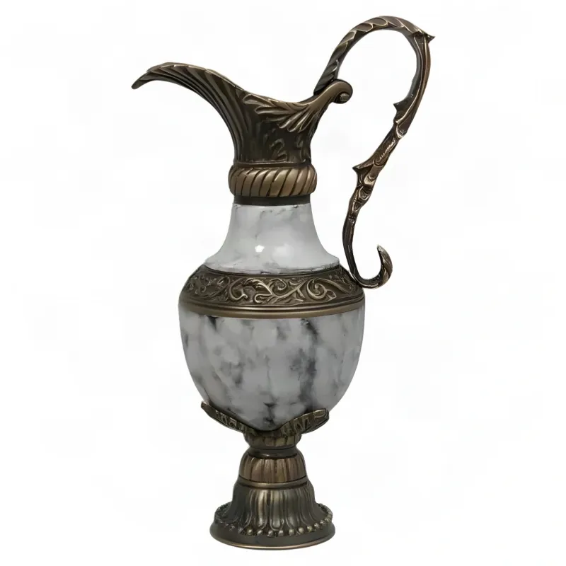 Luxury Grey Lacquer Baroque Ewer Vase with Bronze Mounts - Luxury Vases by Luxury Group International