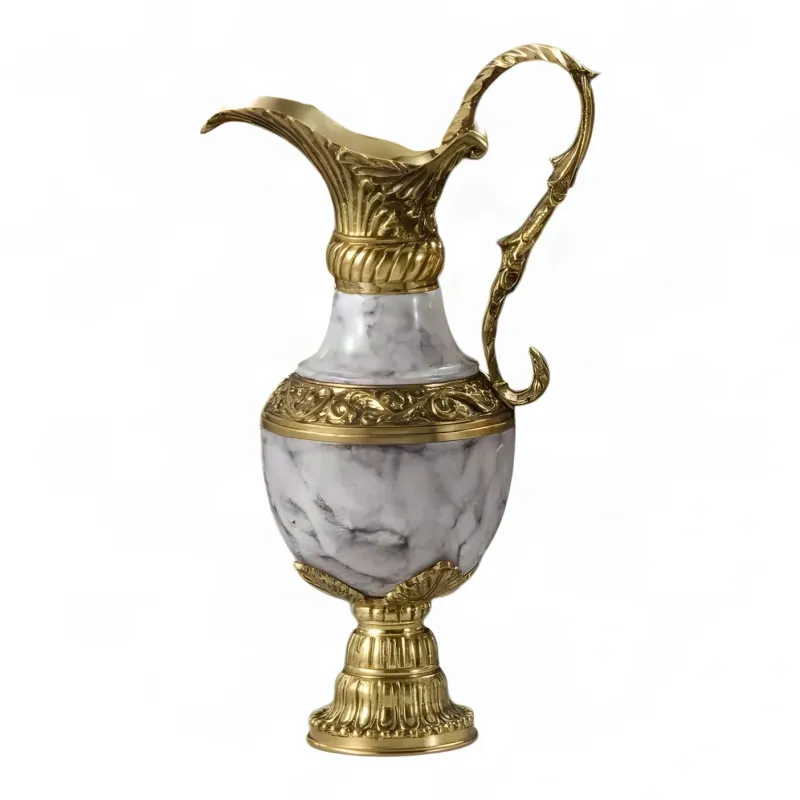 Luxury Grey Lacquer Baroque Ewer Vase with Bronze Mounts - Luxury Vases by Luxury Group International