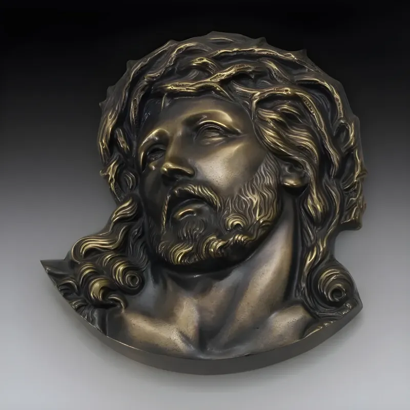 Luxus Jesus Christus Gesicht Bronze Skulptur in Gold- & Antikbronze-Finish von Luxury Group International