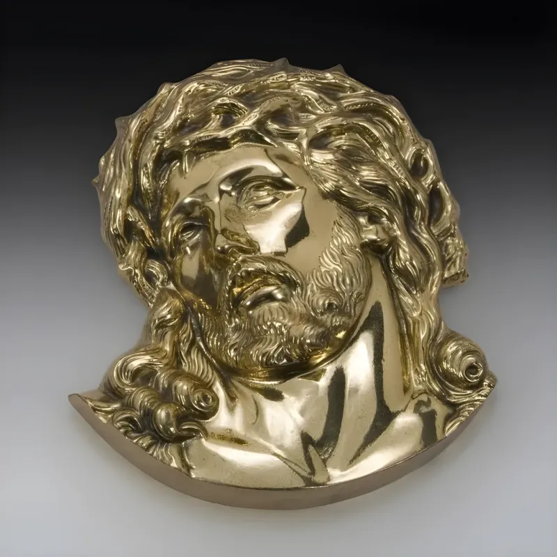 Luxus Jesus Christus Gesicht Bronze Skulptur in Gold- & Antikbronze-Finish von Luxury Group International