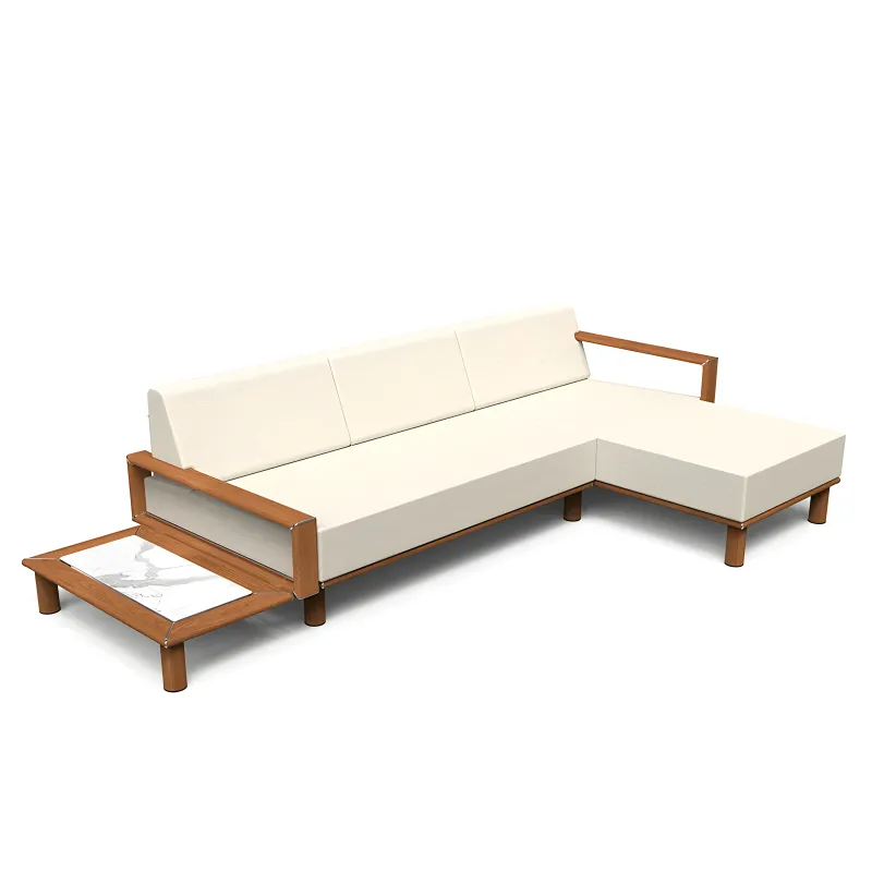 Luxus Ecksofa in L-Form mit rechter Chaiselongue & linkem Sockeltisch-Design von Luxury Group International