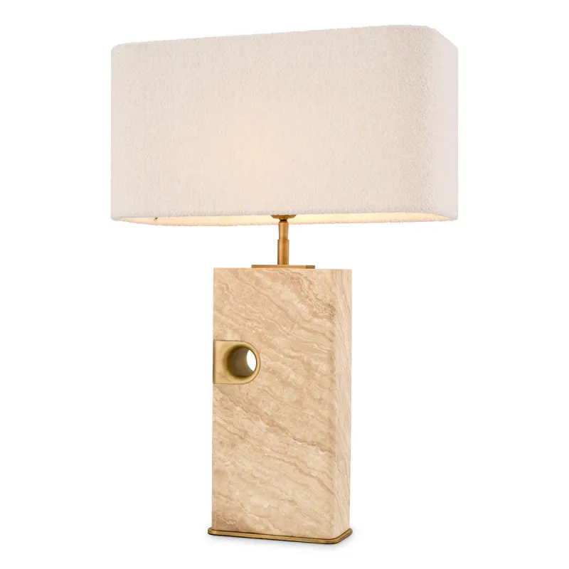 Luxus Marmor Tischlampe mit Stoffschirm für elegante moderne Innenräume von Luxury Group International