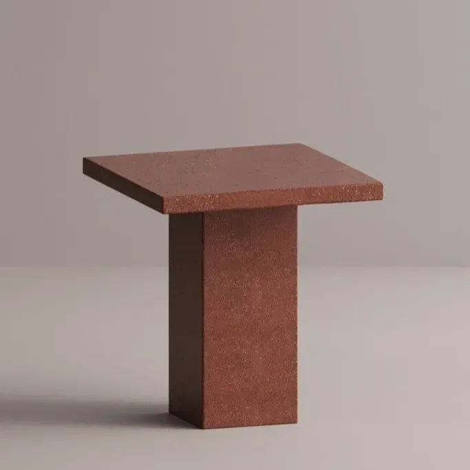 Mesa Pedestal Cuadrada de Concreto Granate de Lujo para Espacios Interiores y Exteriores por Luxury Group International