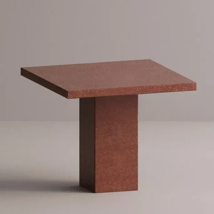 Mesa Pedestal Cuadrada de Concreto Granate de Lujo para Espacios Interiores y Exteriores por Luxury Group International