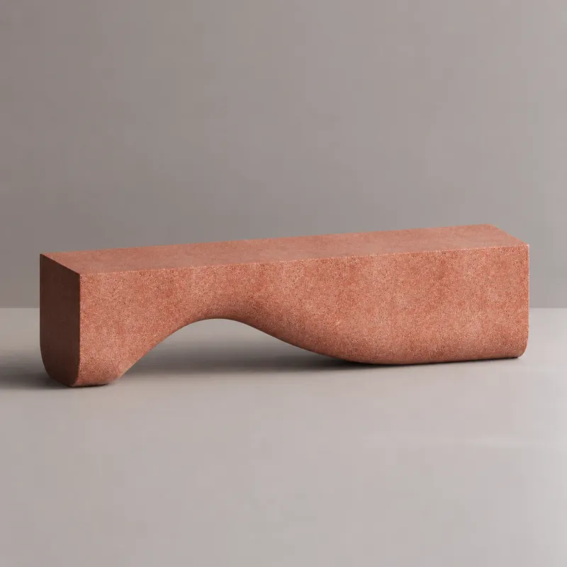 Luxuriöse moderne TV-Einheit aus Beton mit skulpturaler Wellenbasis - TV-Einheit von Luxury Group International