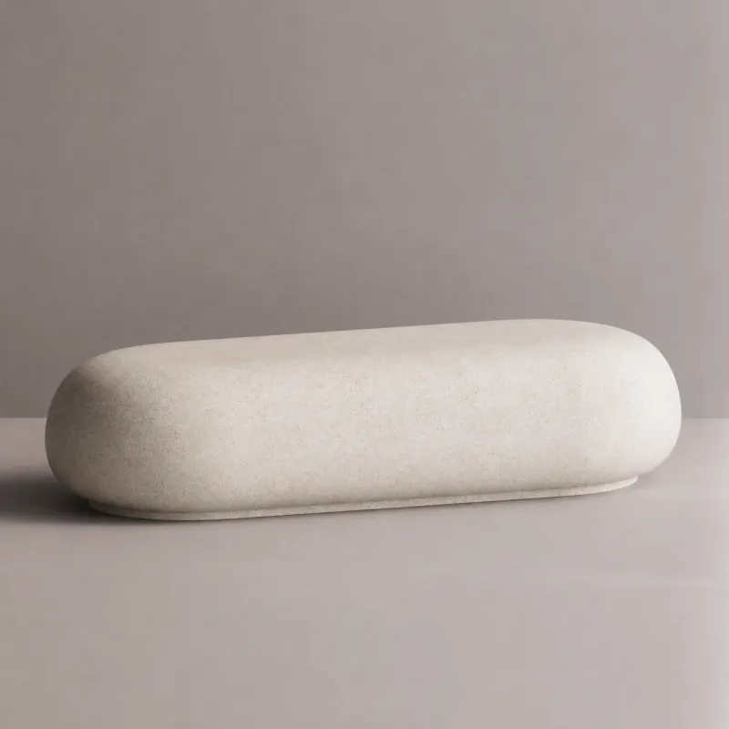 Luxus Moderne Geschwungene TV-Einheit aus Beton mit Skulpturalem Ovalem Design – Moderne Möbel von Luxury Group International