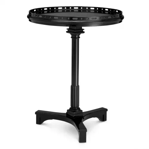 Luxury Modern Elegance Side Table – Black Finish Front View by Luxury Group International