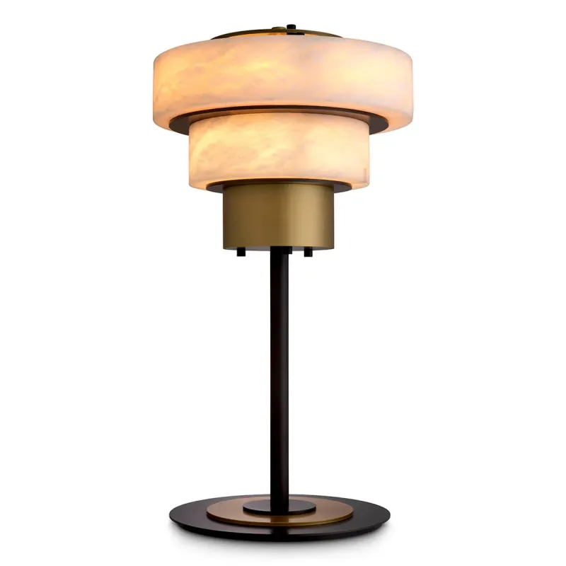 Lampe de Table en Marbre Moderne de Luxe – Éclairage d'Ambiance Sculptural et Design Accent par Luxury Group International