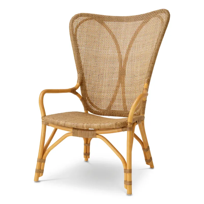 Luxury Natural Rattan High Back Armchair with Woven Cane Design - Luxury Armchair by Luxury Group International