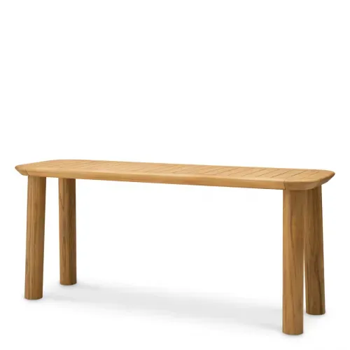 Luxury Natural Teak Outdoor Console Table Front View by Luxury Group International