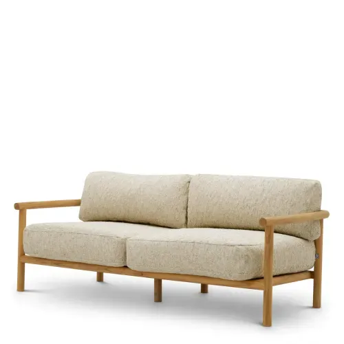 Luxury Natural Teak Outdoor Sofa Front View by Luxury Group International