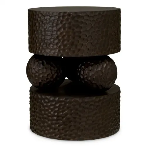 Luxury Oak Veneer Side Table Front View by Luxury Group International