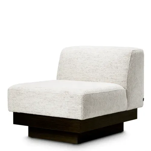 Sedia di Lusso con Base in Impiallacciatura Carbone Off-White Vista frontale di Luxury Group International