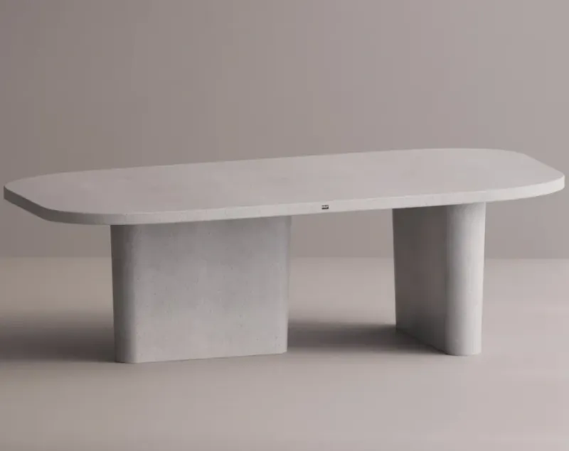 Luxury Oval Concrete Dining Table for Modern Indoor & Outdoor Living Spaces by Luxury Group International