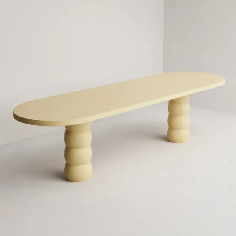 Luxury Oval Pedestal Dining Table in Sand Finish for Modern Elegant Interiors by Luxury Group International